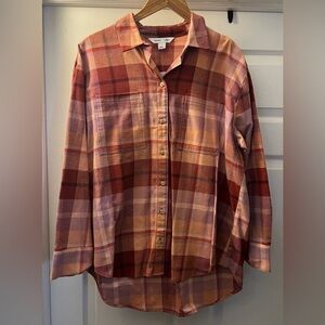 Old Navy Red and Pink Plaid Shirt